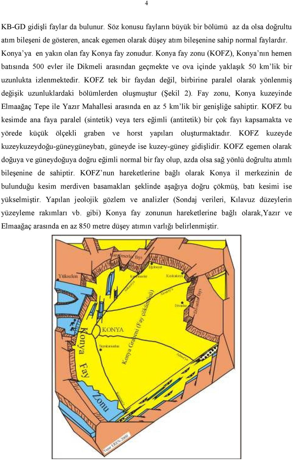 KOFZ tek bir faydan değil, birbirine paralel olarak yönlenmiş değişik uzunluklardaki bölümlerden oluşmuştur (Şekil 2).