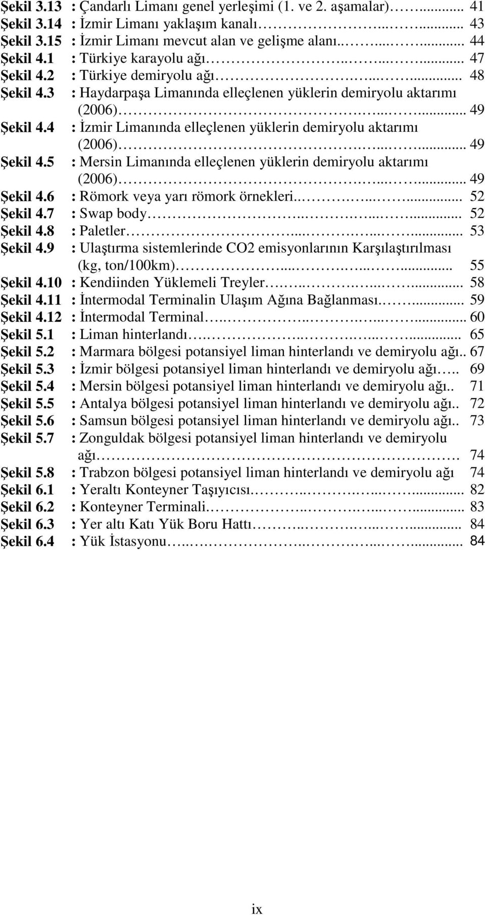 ..... : İzmir Limanı mevcut alan ve gelişme alanı........ : Türkiye karayolu ağı........ : Türkiye demiryolu ağı....... : Haydarpaşa Limanında elleçlenen yüklerin demiryolu aktarımı (2006).