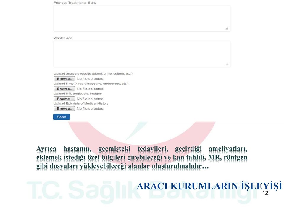 girebileceği ve kan tahlili, MR, röntgen gibi dosyaları