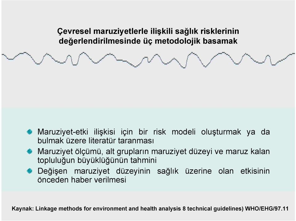 maruziyet düzeyi ve maruz kalan topluluğun büyüklüğünün tahmini Değişen maruziyet düzeyinin sağlık üzerine olan