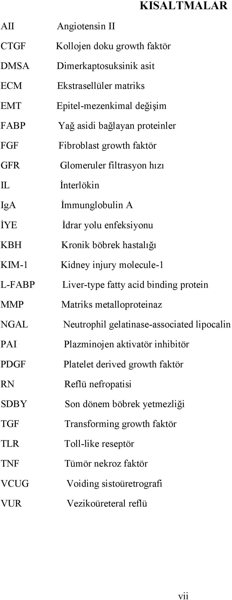 Kronik böbrek hastalığı Kidney injury molecule-1 Liver-type fatty acid binding protein Matriks metalloproteinaz Neutrophil gelatinase-associated lipocalin Plazminojen aktivatör inhibitör