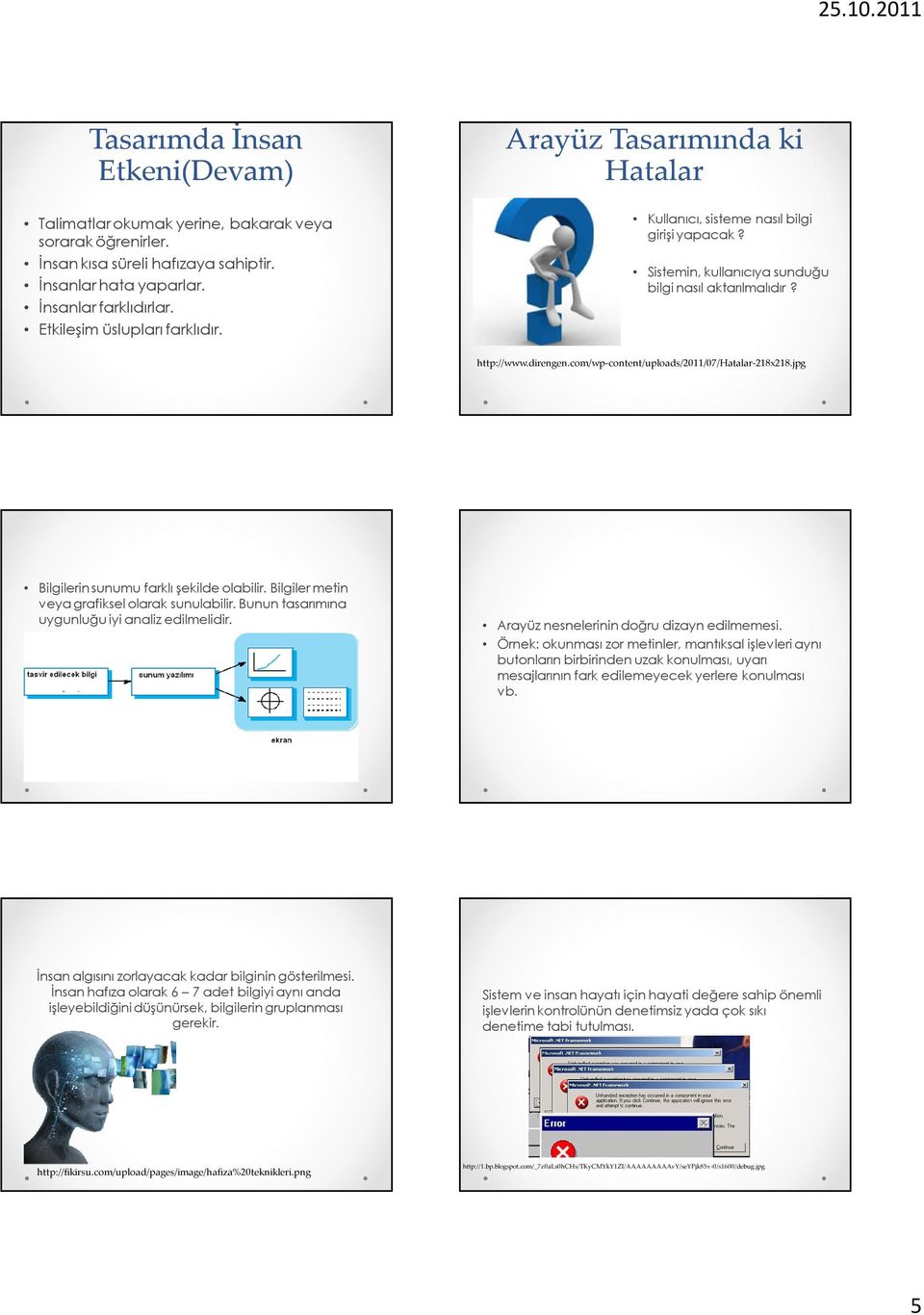 com/wp-content/uploads/2011/07/hatalar-218x218.jpg Bilgilerin sunumu farklı şekilde olabilir. Bilgiler metin veya grafiksel olarak sunulabilir. Bunun tasarımına uygunluğu iyi analiz edilmelidir.