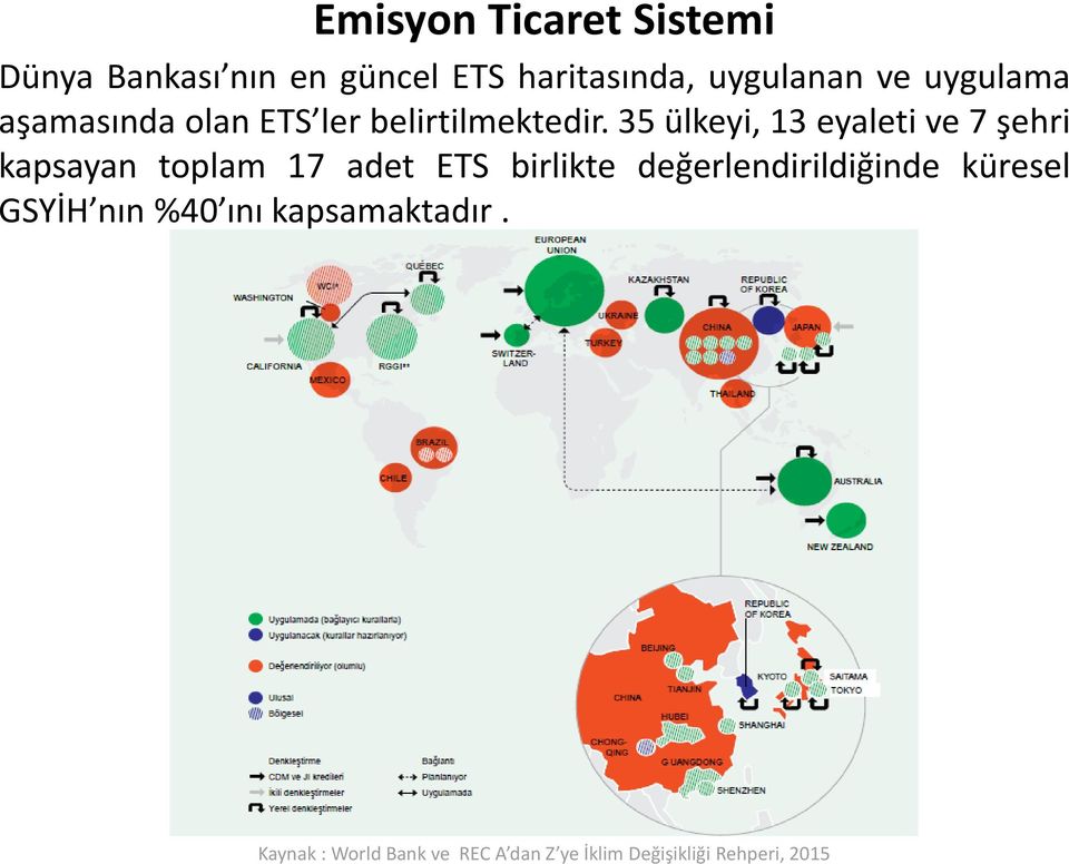 35 ülkeyi, 13 eyaleti ve 7 şehri kapsayan toplam 17 adet ETS birlikte