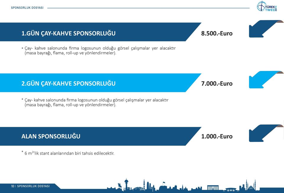 roll-up ve yönlendirmeler). 2.GÜN ÇAY-KAHVE SPONSORLUĞU 7.000. roll-up ve yönlendirmeler).