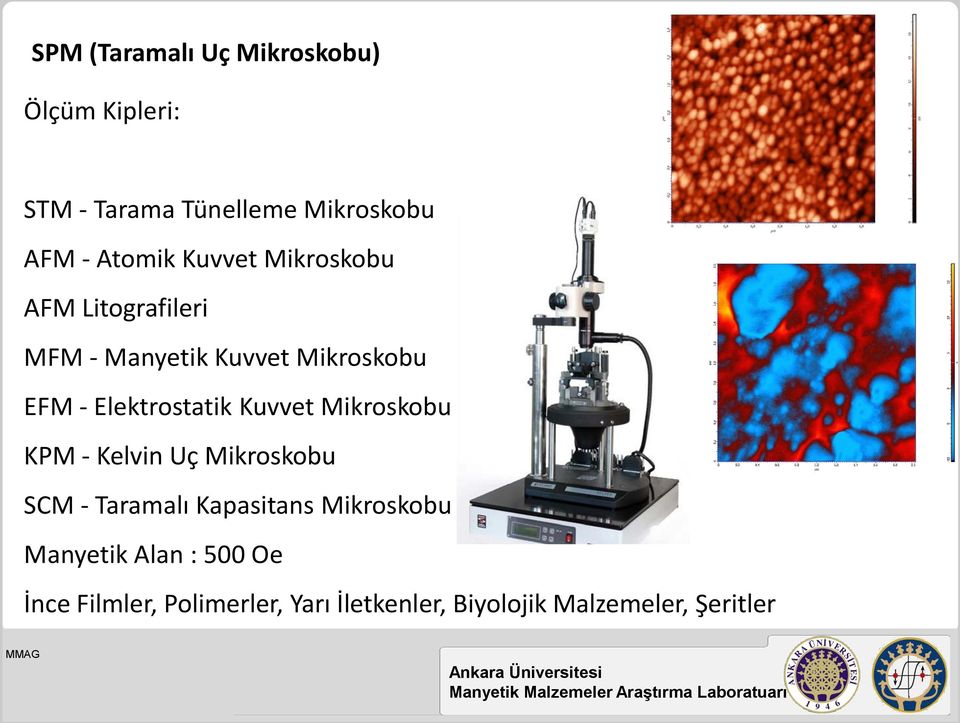 Elektrostatik Kuvvet Mikroskobu KPM - Kelvin Uç Mikroskobu SCM - Taramalı Kapasitans