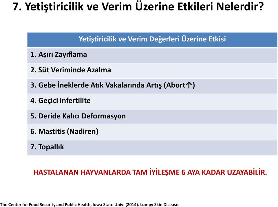 Geçici infertilite 5. Deride Kalıcı Deformasyon 6. Mastitis (Nadiren) 7.