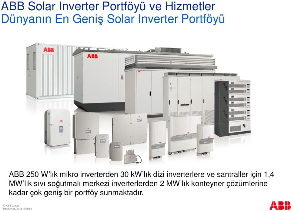 santraller için 1,4 MW lık sıvı soğutmalı merkezi inverterlerden 2 MW lık