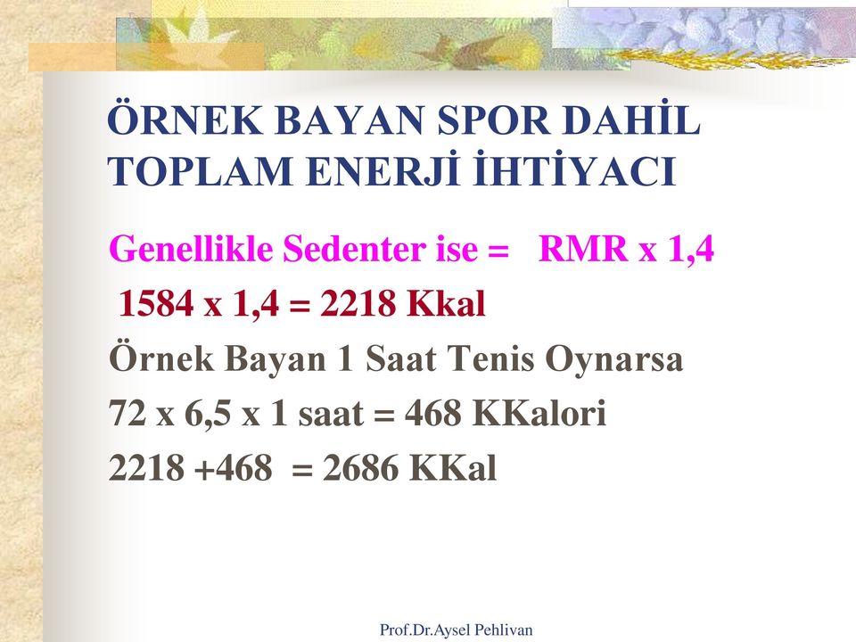 = 2218 Kkal Örnek Bayan 1 Saat Tenis Oynarsa 72