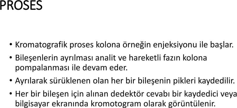 eder. Ayrılarak sürüklenen olan her bir bileşenin pikleri kaydedilir.