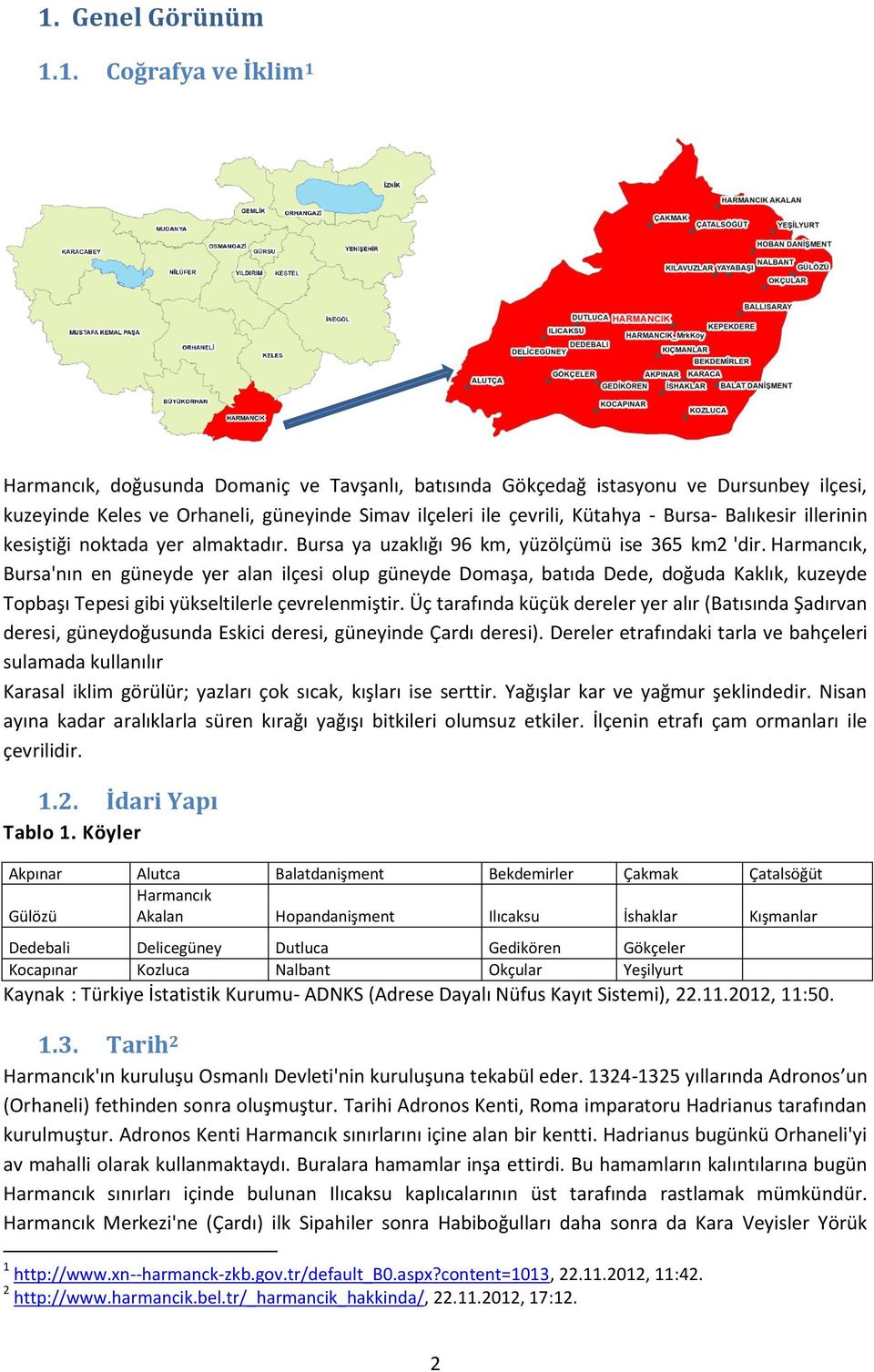 Harmancık, Bursa'nın en güneyde yer alan ilçesi olup güneyde Domaşa, batıda Dede, doğuda Kaklık, kuzeyde Topbaşı Tepesi gibi yükseltilerle çevrelenmiştir.