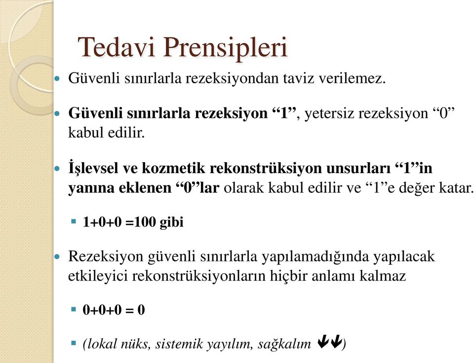 !!!"levsel ve kozmetik rekonstrüksiyon unsurları 1 in yanına eklenen 0 lar olarak kabul edilir ve 1 e de"er katar.