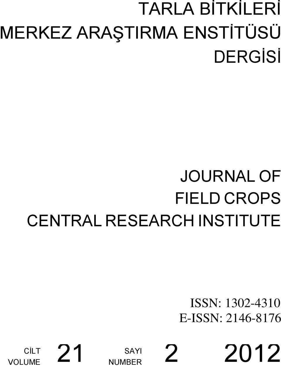 CENTRAL RESEARCH INSTITUTE ISSN: