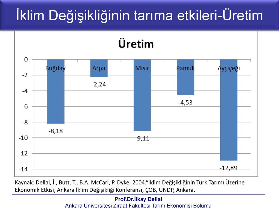 İklim Değişikliğinin Türk Tarımı Üzerine Ekonomik