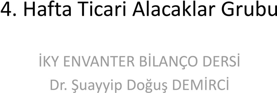 ENVANTER BİLANÇO