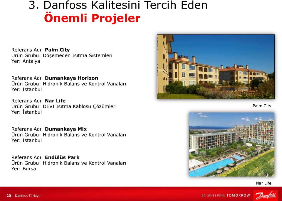 DEVI Isıtma Kablosu Çözümleri Yer: İstanbul Palm City Referans Adı: Dumankaya Mix Ürün Grubu: Hidronik Balans ve Kontrol