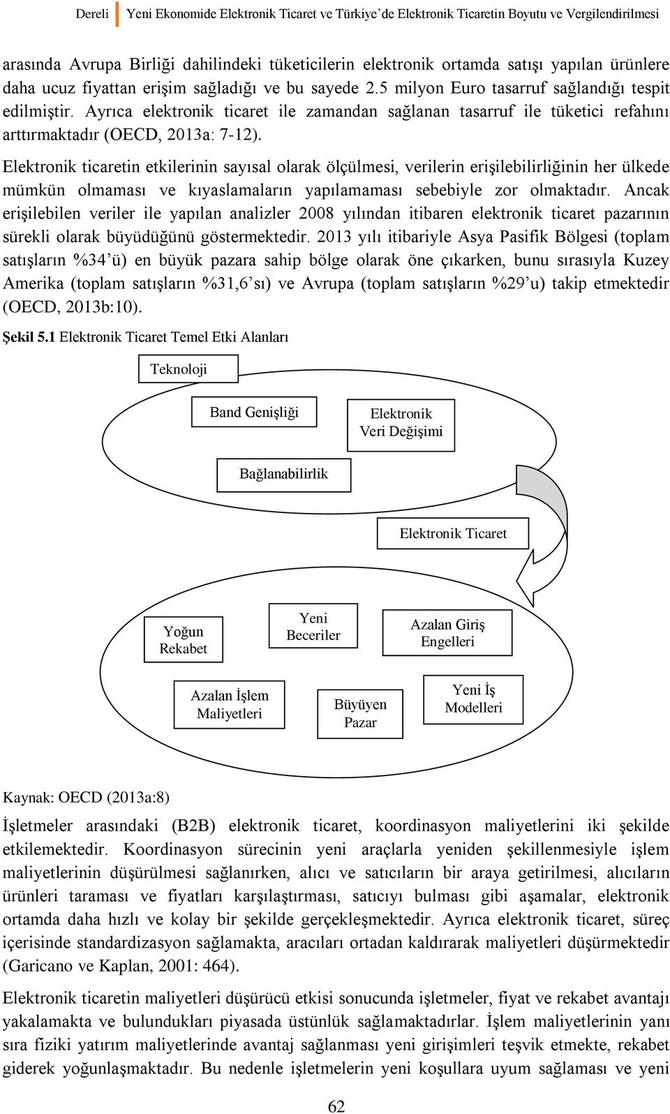 Ayrıca elektronik ticaret ile zamandan sağlanan tasarruf ile tüketici refahını arttırmaktadır (OECD, 2013a: 7-12).