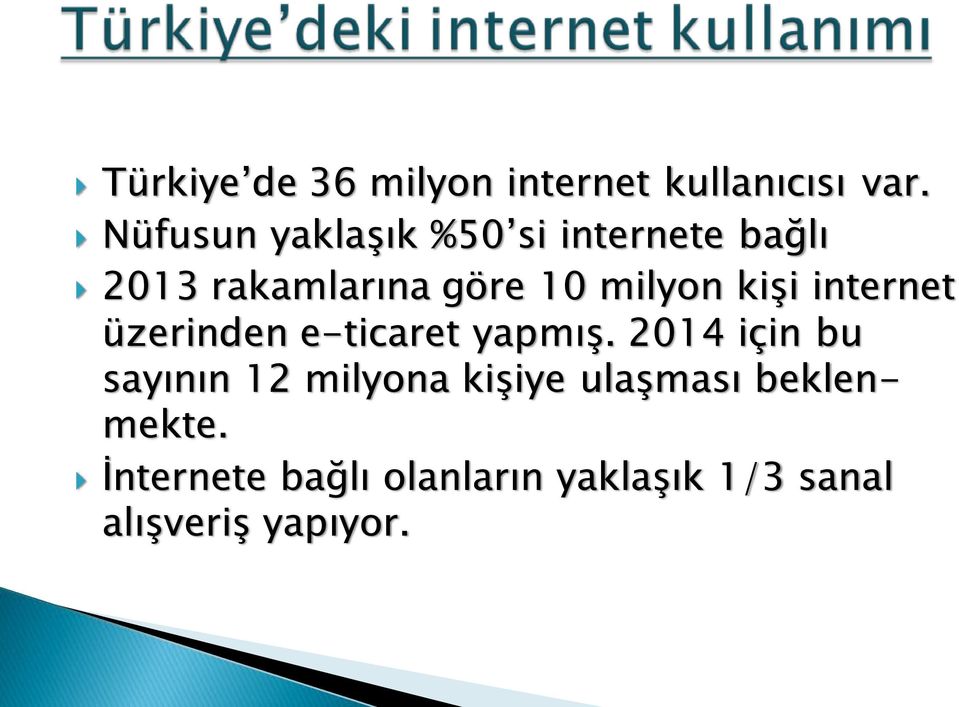 kişi internet üzerinden e-ticaret yapmış.