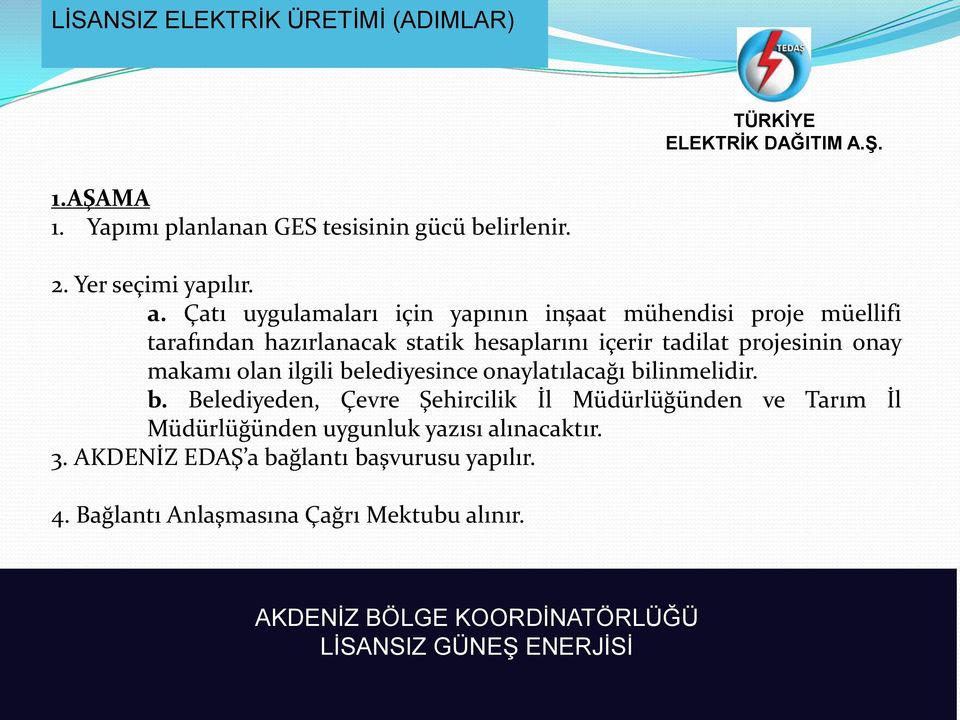 Çatı uygulamaları için yapının inşaat mühendisi proje müellifi tarafından hazırlanacak statik hesaplarını içerir tadilat projesinin onay