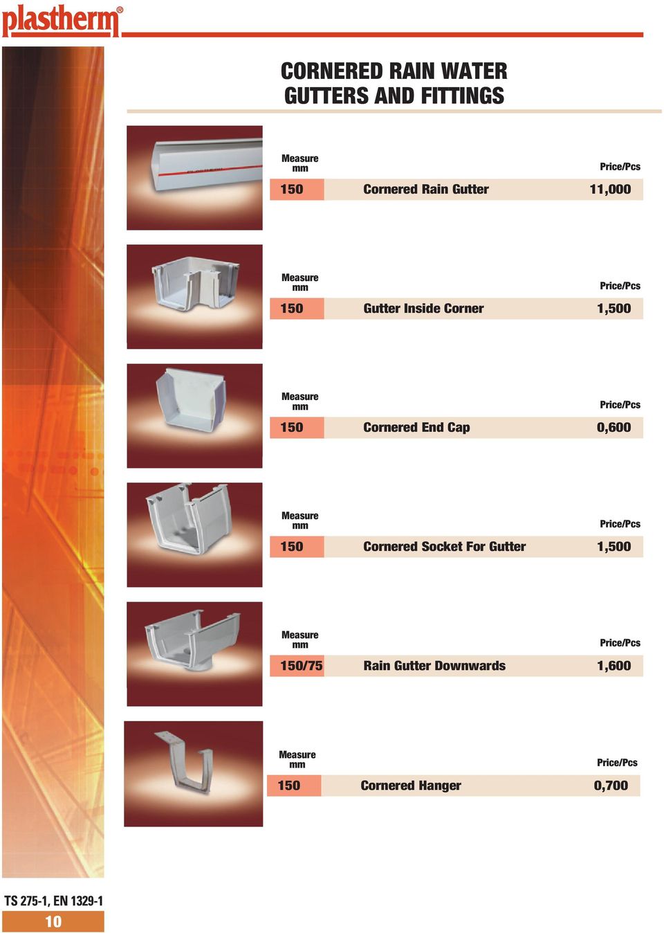 Cornered End Cap 0,600 Price/Pcs 1 Cornered Socket For Gutter 1,0