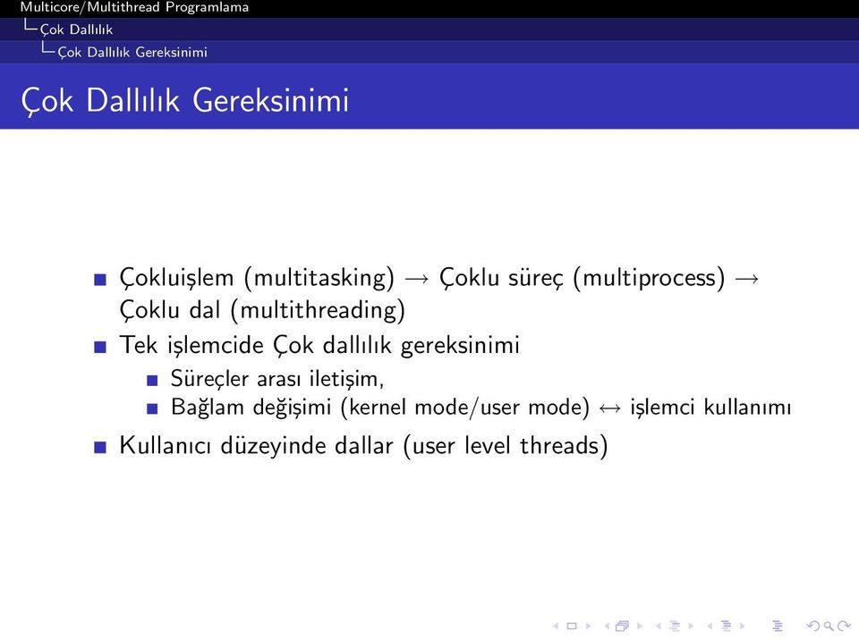 gereksinimi Süreçler arası iletişim, Bağlam değişimi (kernel