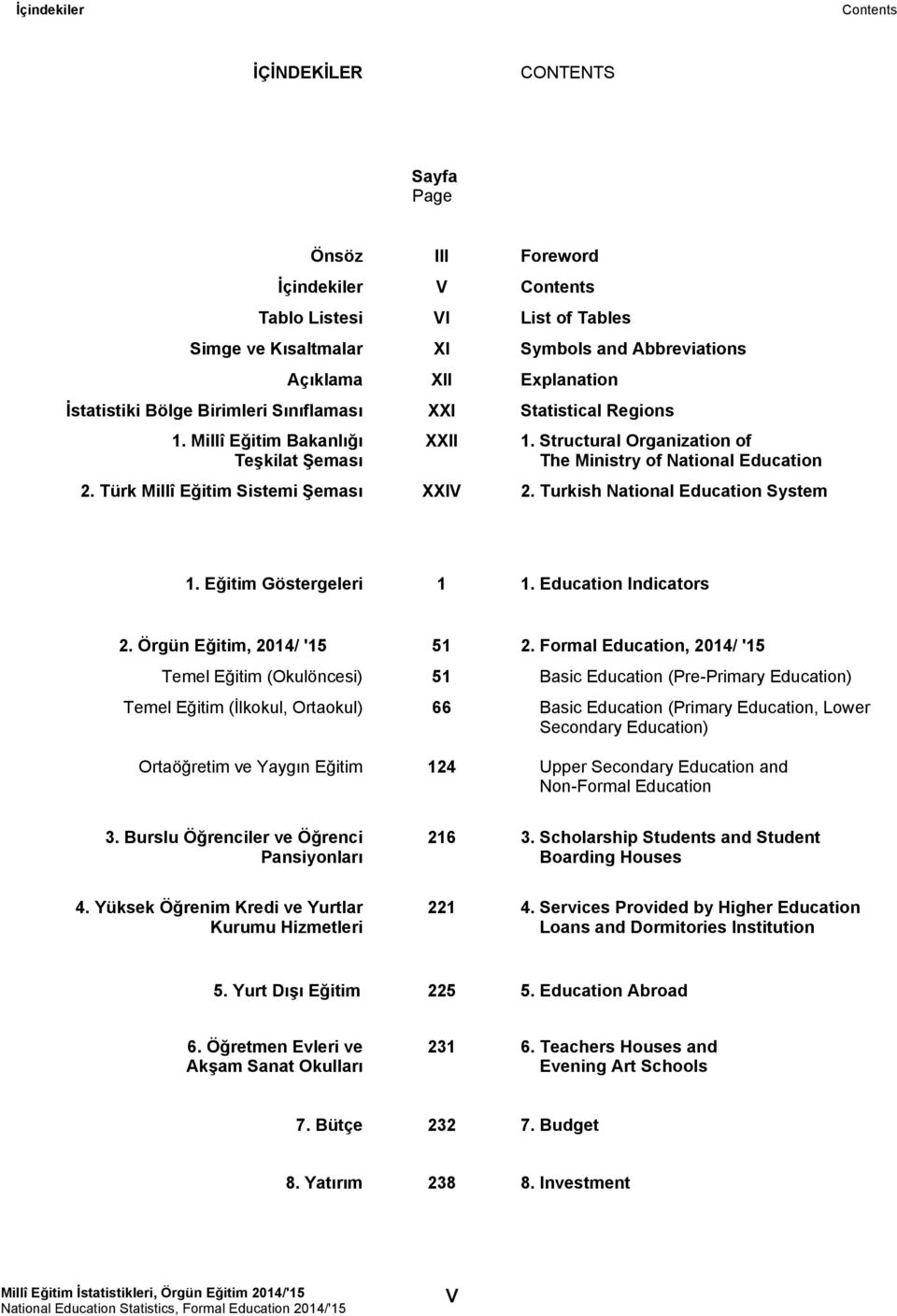 Türk Millî Eğitim Sistemi Şeması XXIV 2. Turkish National Education System 1. Eğitim Göstergeleri 1 1. Education Indicators 2. Örgün Eğitim, 2014/ '15 51 2.