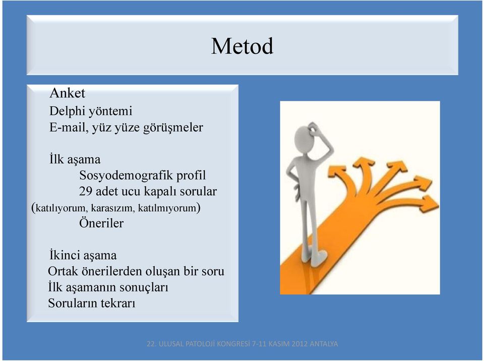 (katılıyorum, karasızım, katılmıyorum) Öneriler İkinci aşama