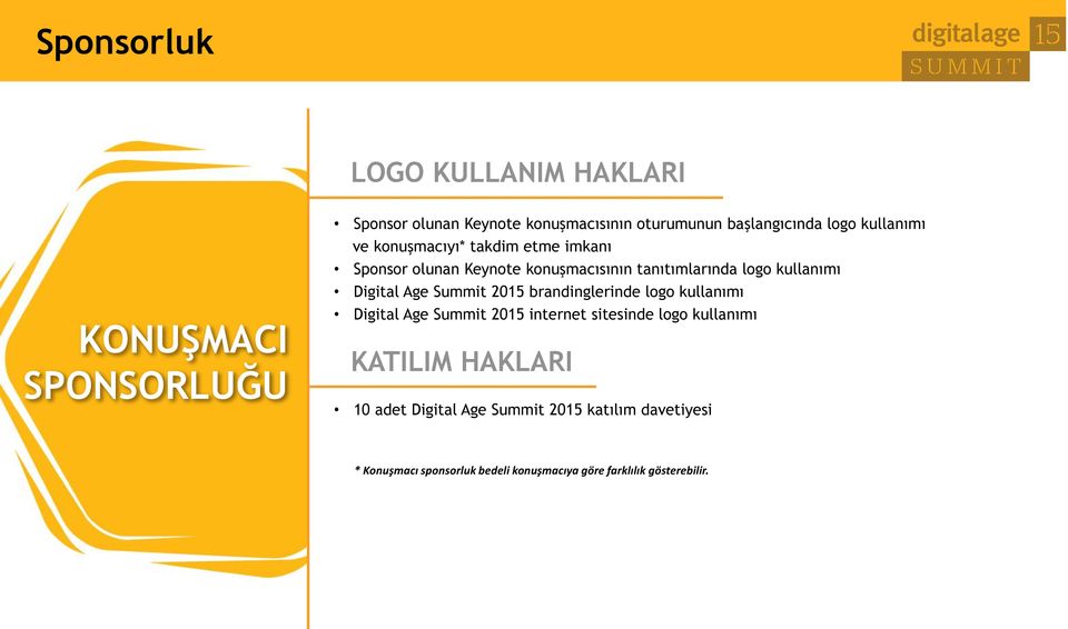 Summit 2015 brandinglerinde logo kullanımı Digital Age Summit 2015 internet sitesinde logo kullanımı KATILIM