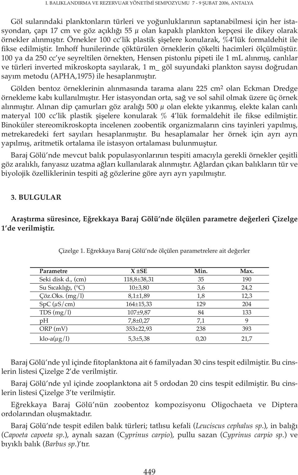 Imhoff hunilerinde çöktürülen örneklerin çökelti hacimleri ölçülmüştür.