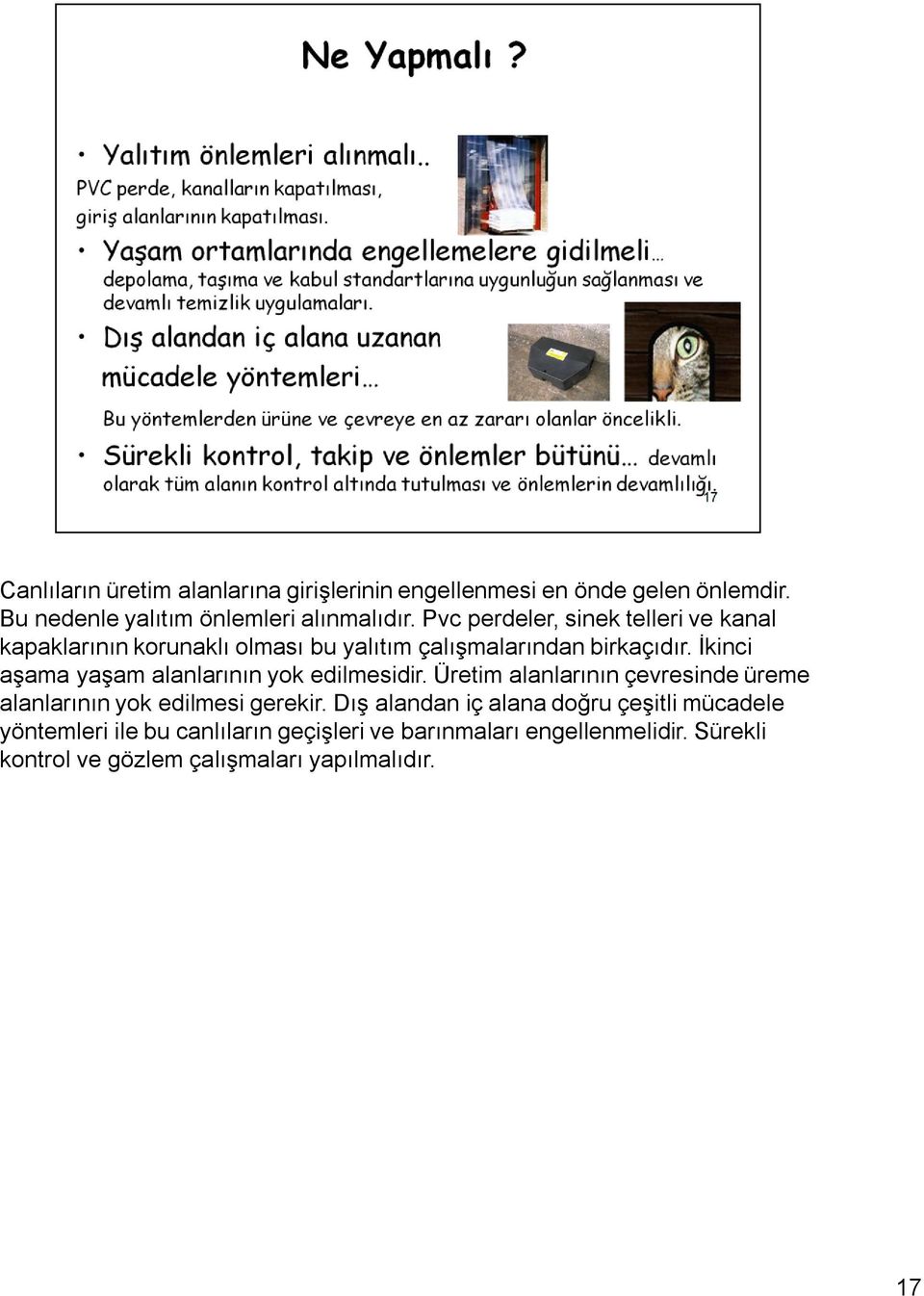 İkinci aşama yaşam alanlarının yok edilmesidir. Üretim alanlarının çevresinde üreme alanlarının yok edilmesi gerekir.