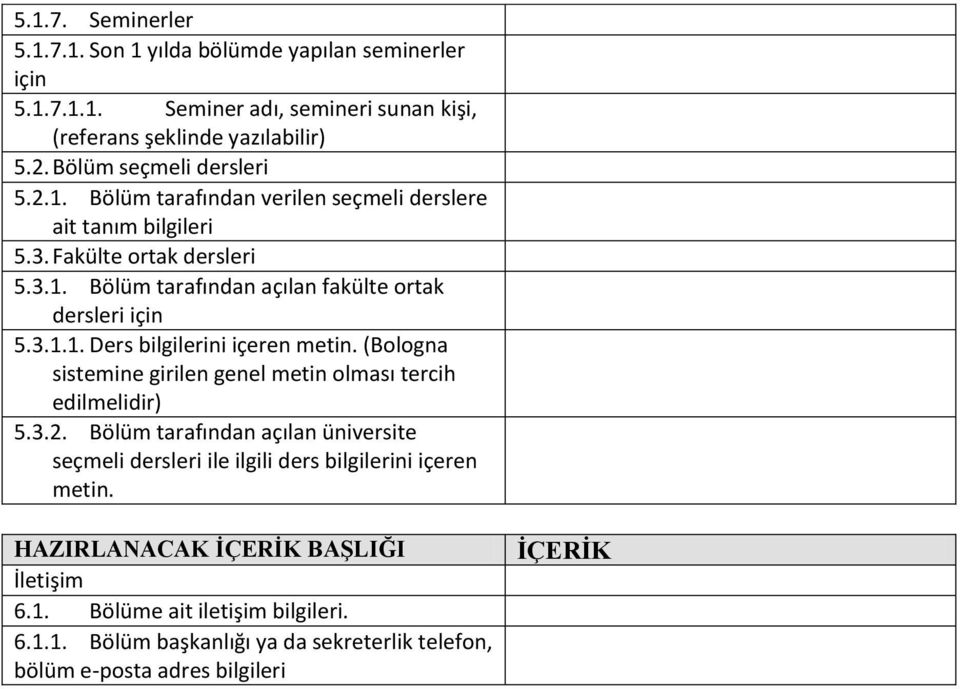 3.1.1. Ders bilgilerini içeren metin. (Bologna sistemine girilen genel metin olması tercih edilmelidir) 5.3.2.