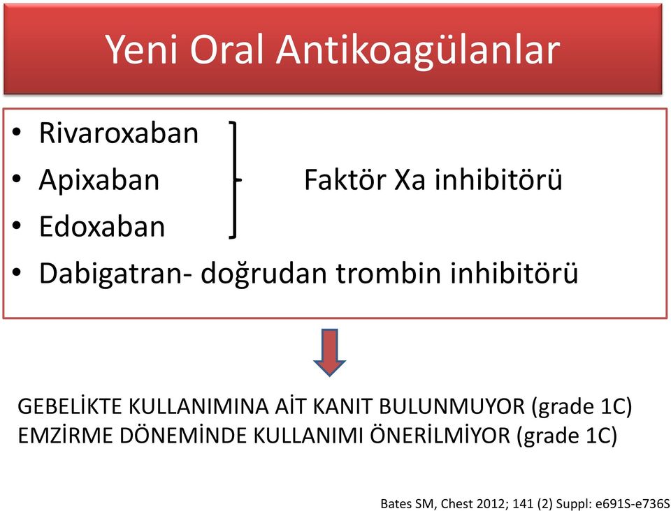 KULLANIMINA AİT KANIT BULUNMUYOR (grade 1C) EMZİRME DÖNEMİNDE