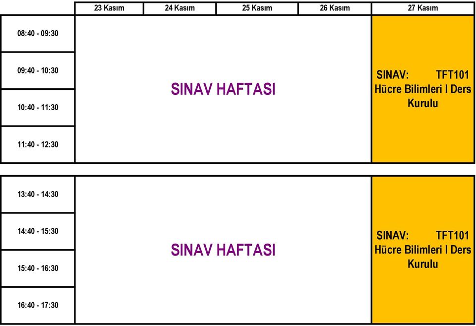 TFT101 Hücre Bilimleri I Ders Kurulu SINAV