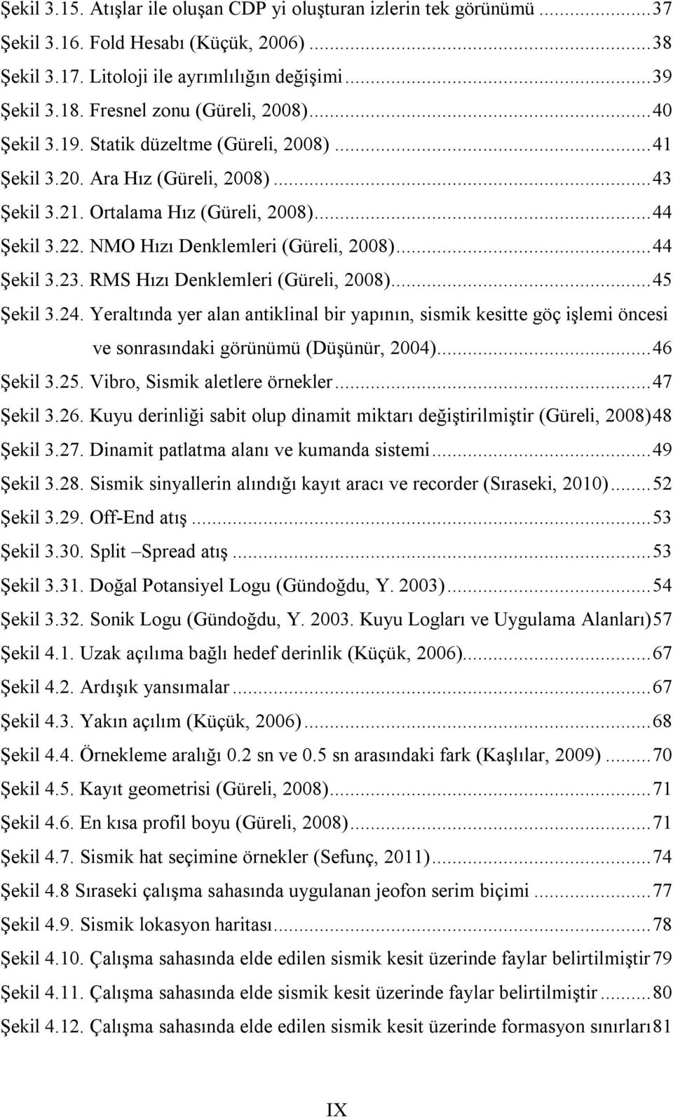 NMO Hızı Denklemleri (Güreli, 2008)... 44 Şekil 3.23. RMS Hızı Denklemleri (Güreli, 2008)... 45 Şekil 3.24.