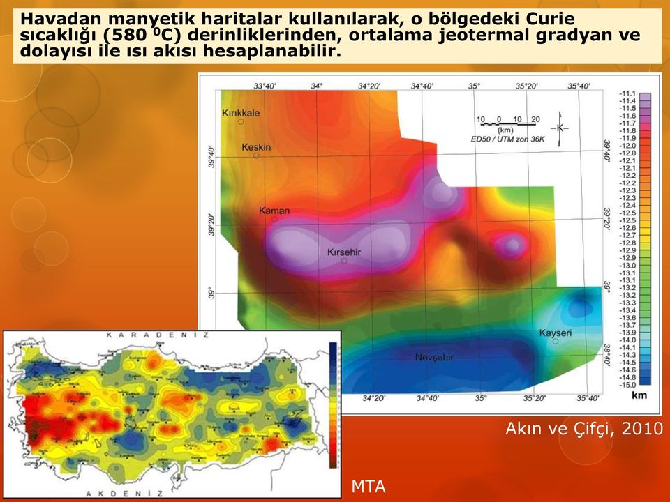 derinliklerinden, ortalama jeotermal gradyan ve