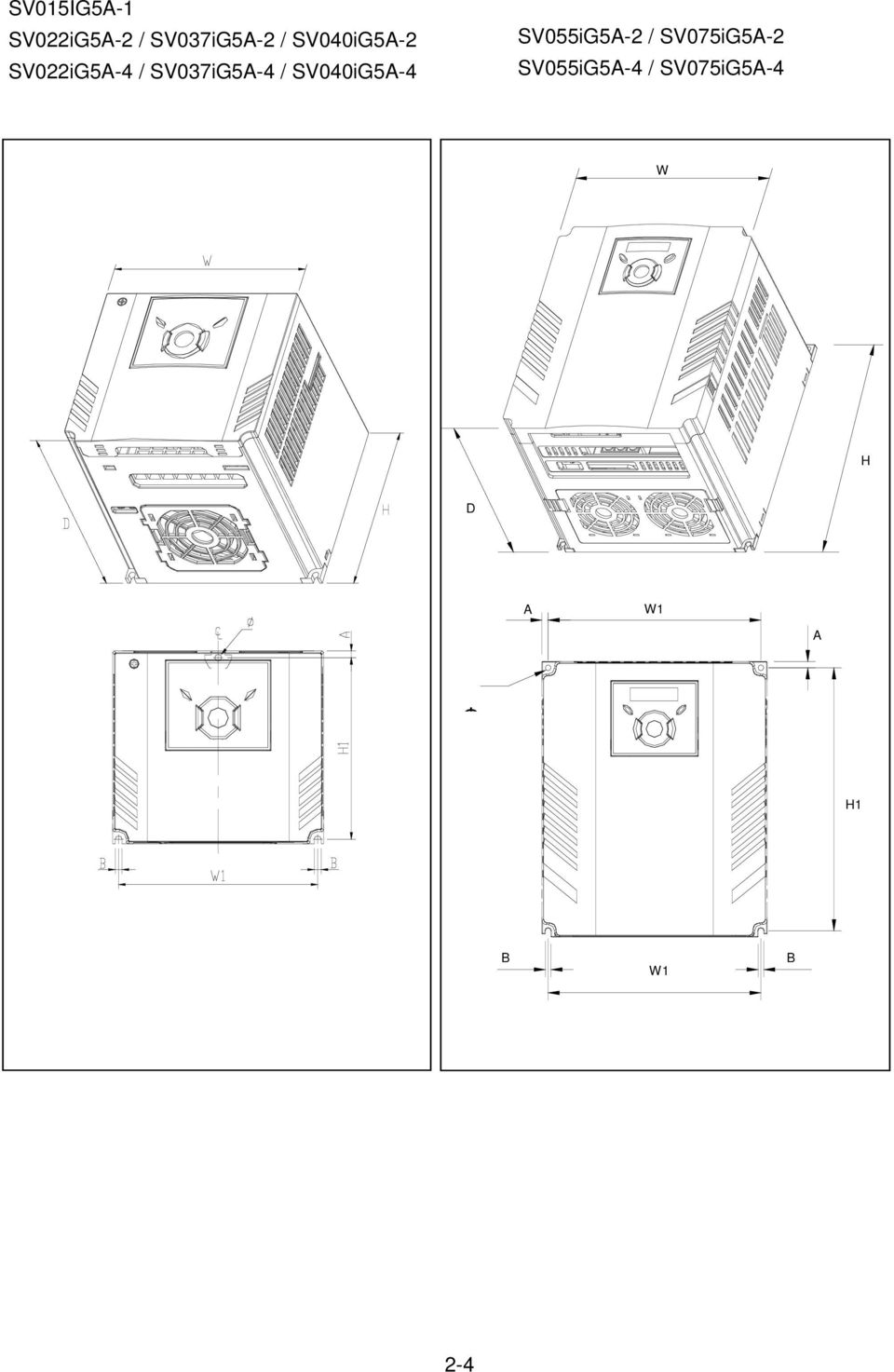 SV040iG5A-4 SV055iG5A-2 / SV075iG5A-2