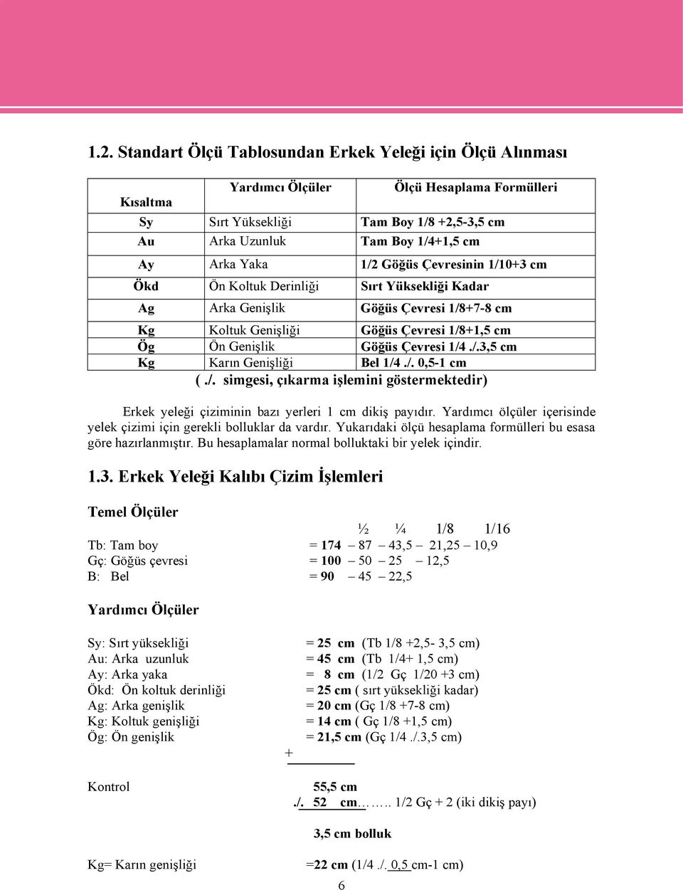 Çevresi 1/4./.3,5 cm Kg Karın Genişliği Bel 1/4./. 0,5-1 cm (./. simgesi, çıkarma işlemini göstermektedir) Erkek yeleği çiziminin bazı yerleri 1 cm dikiş payıdır.