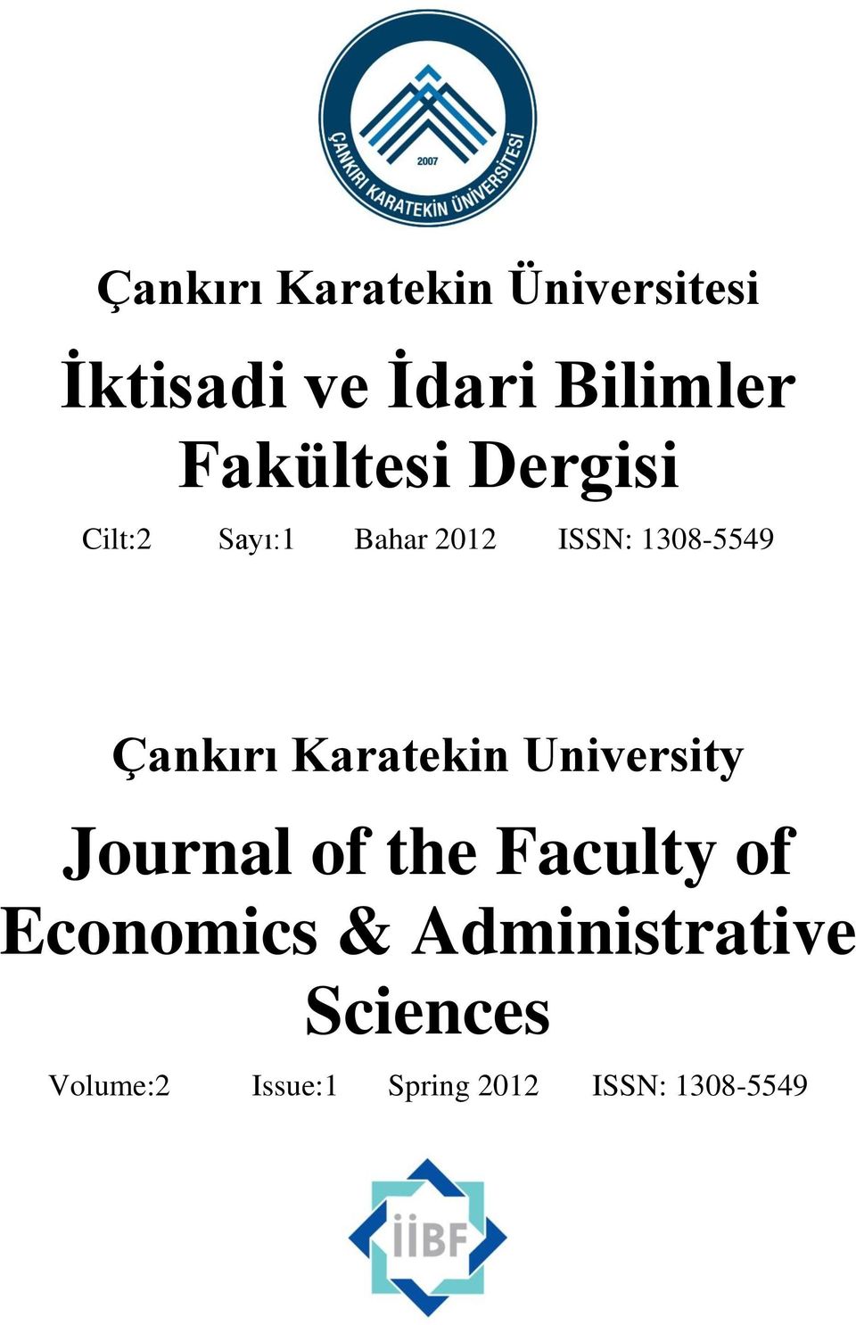 Çankırı Karatekin University Journal of the Faculty of