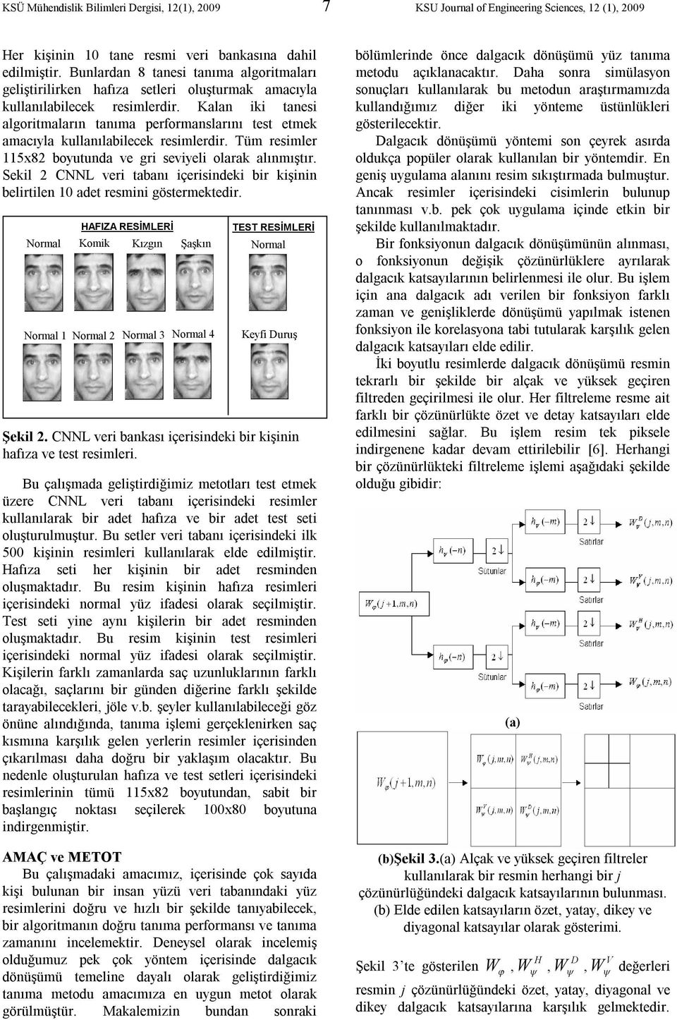 Kalan iki tanesi algoritmaların tanıma performanslarını test etmek amacıyla kullanılabilecek resimlerdir. Tüm resimler 115x82 boyutunda ve gri seviyeli olarak alınmıştır.