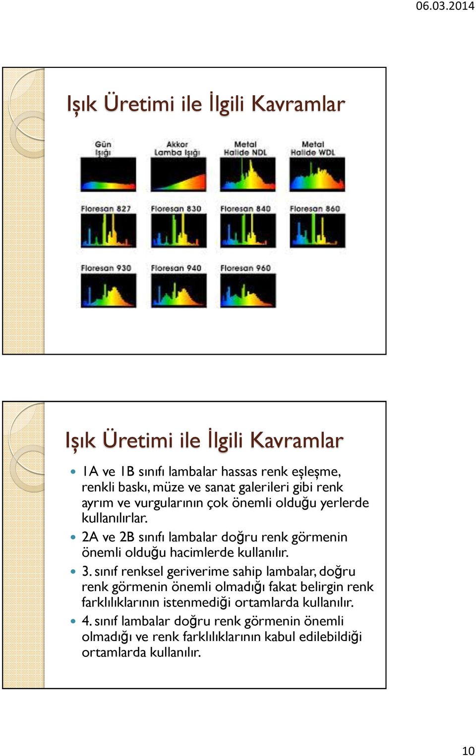 sınıf renksel geriverime sahip lambalar, doğru renk görmenin önemli olmadığı fakat belirgin renk farklılıklarının istenmediği