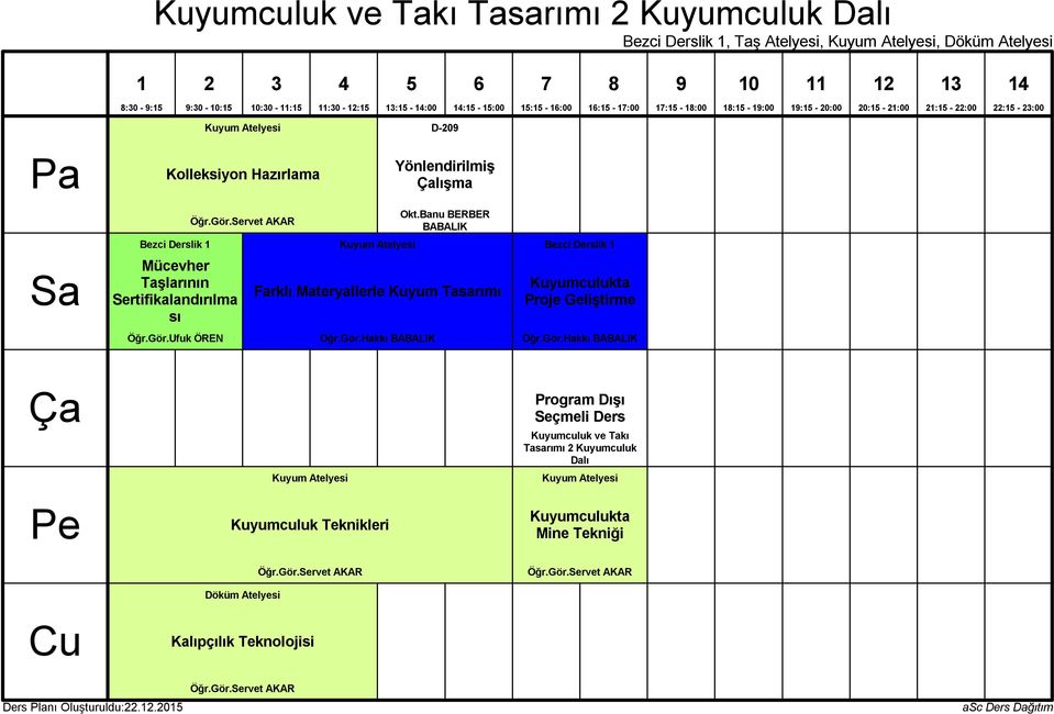 Banu BERBER BABALIK Farklı Materyallerle Kuyum Tasarımı Öğr.Gör.