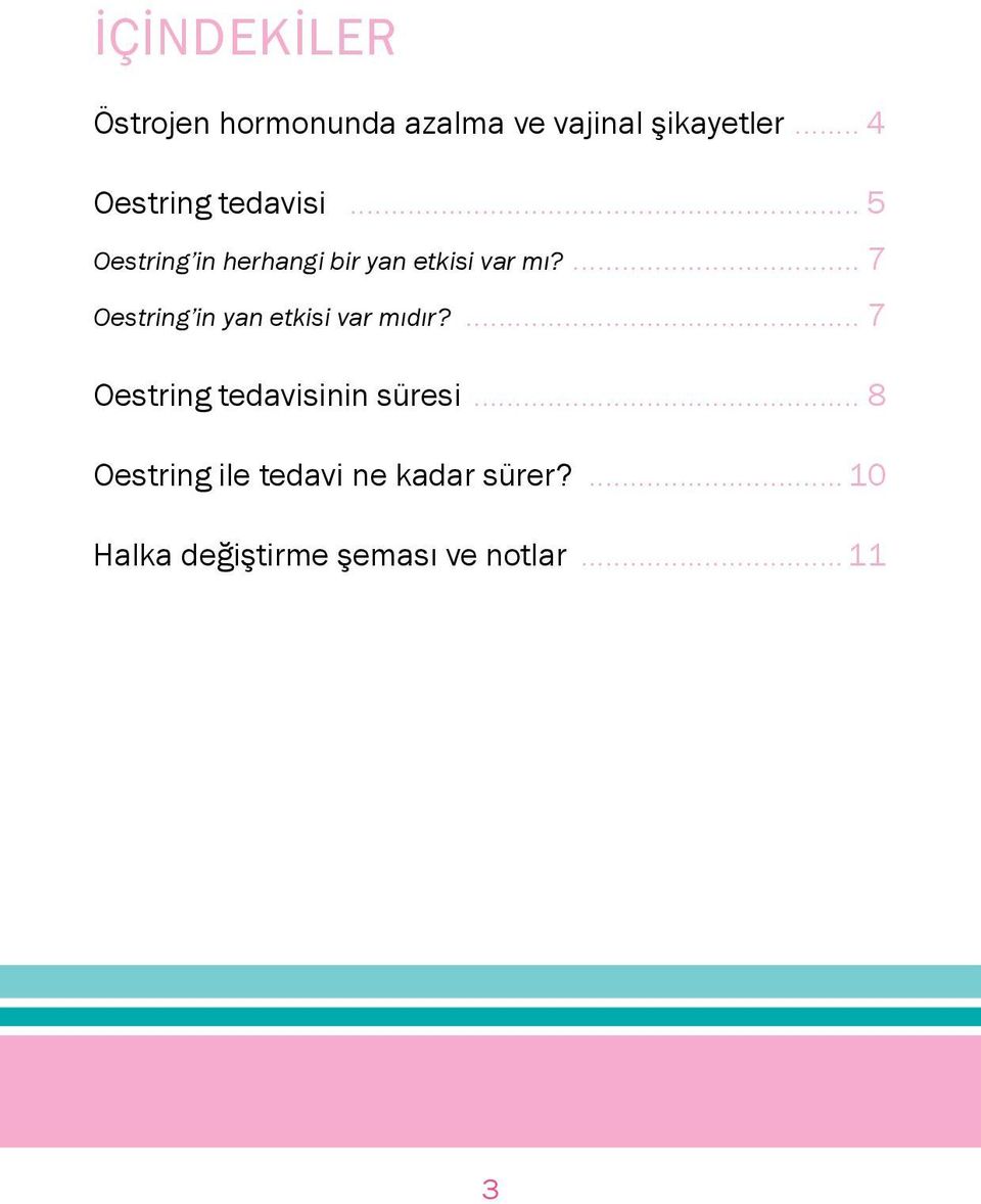 ... 7 Oestring in yan etkisi var mıdır?... 7 Oestring tedavisinin süresi.