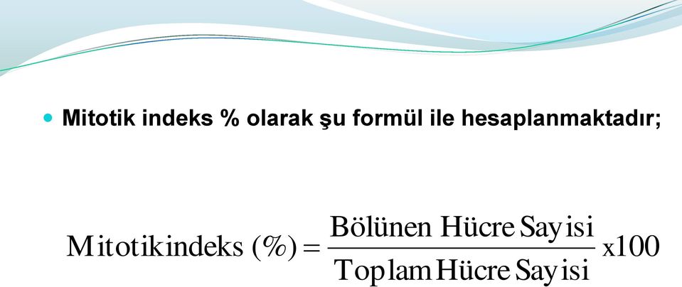 Mitotik indeks (%) Bölünen