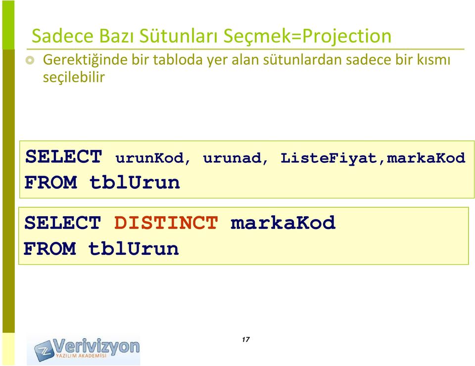 urunkod, tekrarlayan urunad, kayıtlar DISTINCT ListeFiyat,markaKod ile