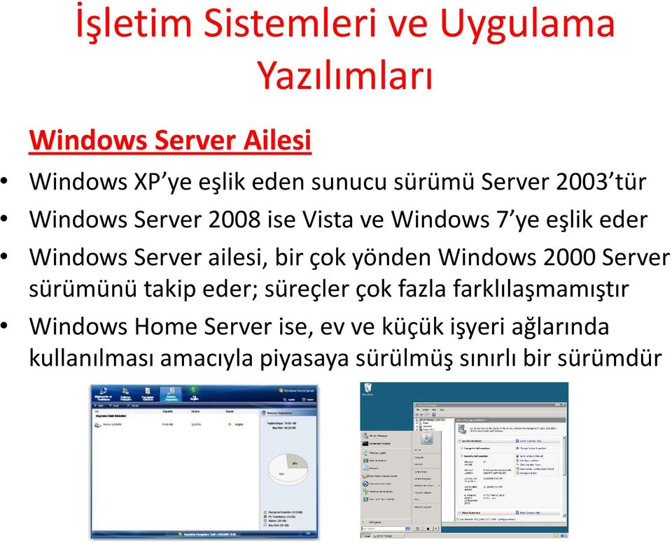 Windows 2000 Server sürümünü takip eder; süreçler çok fazla farklılaşmamıştır Windows Home