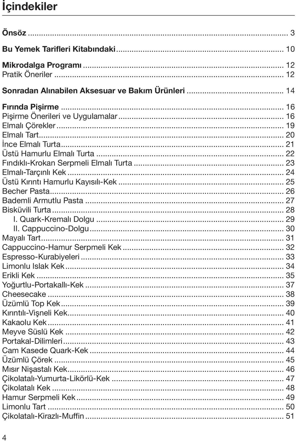 .. 23 Elmalı-Tarçınlı Kek... 24 Üstü Kırıntı Hamurlu Kayısılı-Kek... 25 Becher Pasta... 26 Bademli Armutlu Pasta... 27 Bisküvili Turta... 28 I. Quark-Kremalı Dolgu... 29 II. Cappuccino-Dolgu.