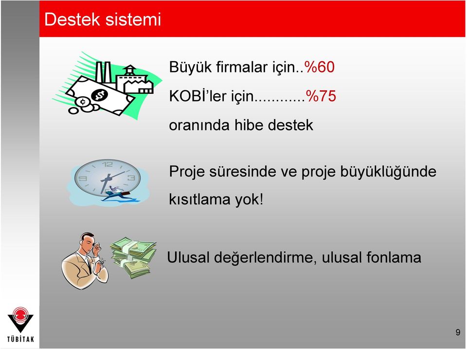 ..%75 oranında hibe destek Proje süresinde