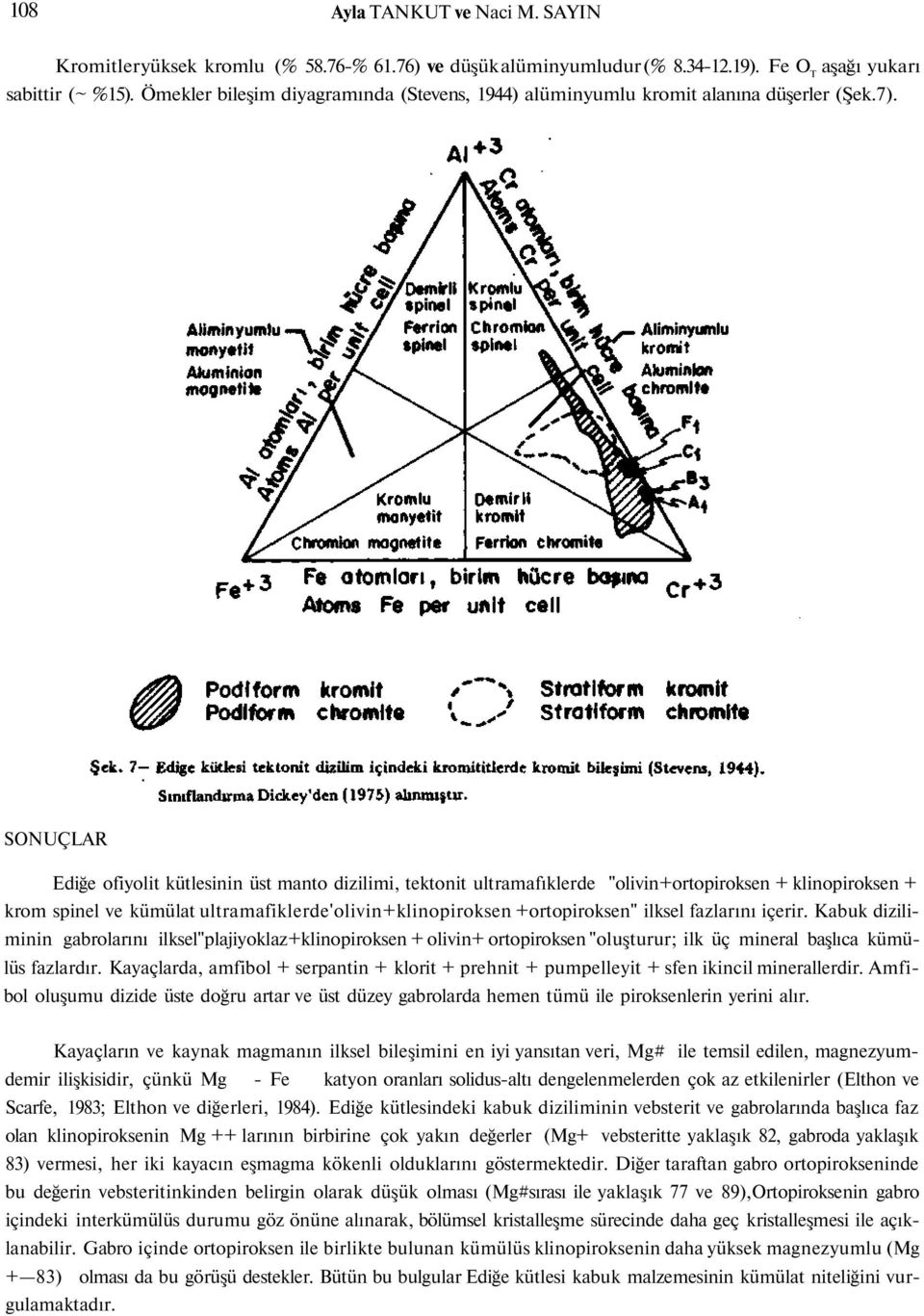 SONUÇLAR Ediğe ofiyolit kütlesinin üst manto dizilimi, tektonit ultramafıklerde "olivin+ortopiroksen + klinopiroksen + krom spinel ve kümülat ultramafiklerde'olivin+klinopiroksen +ortopiroksen"