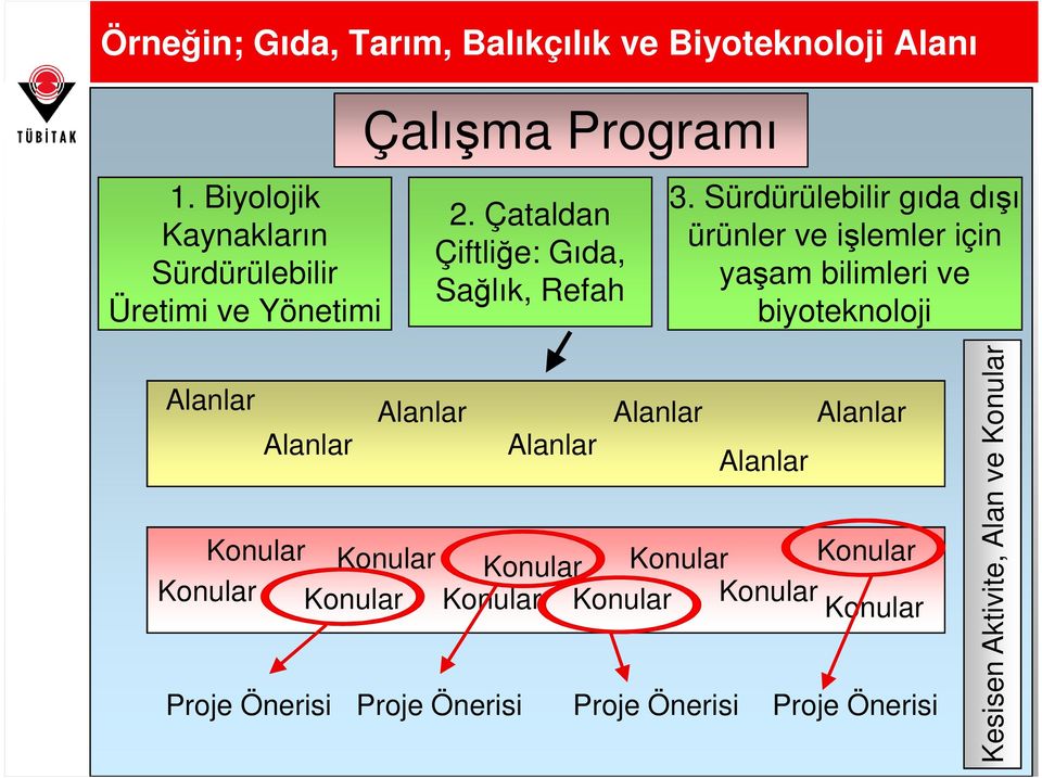 Sürdürülebilir gıda dışı ürünler ve işlemler için yaşam bilimleri ve biyoteknoloji Alanlar Alanlar Alanlar Konular Konular