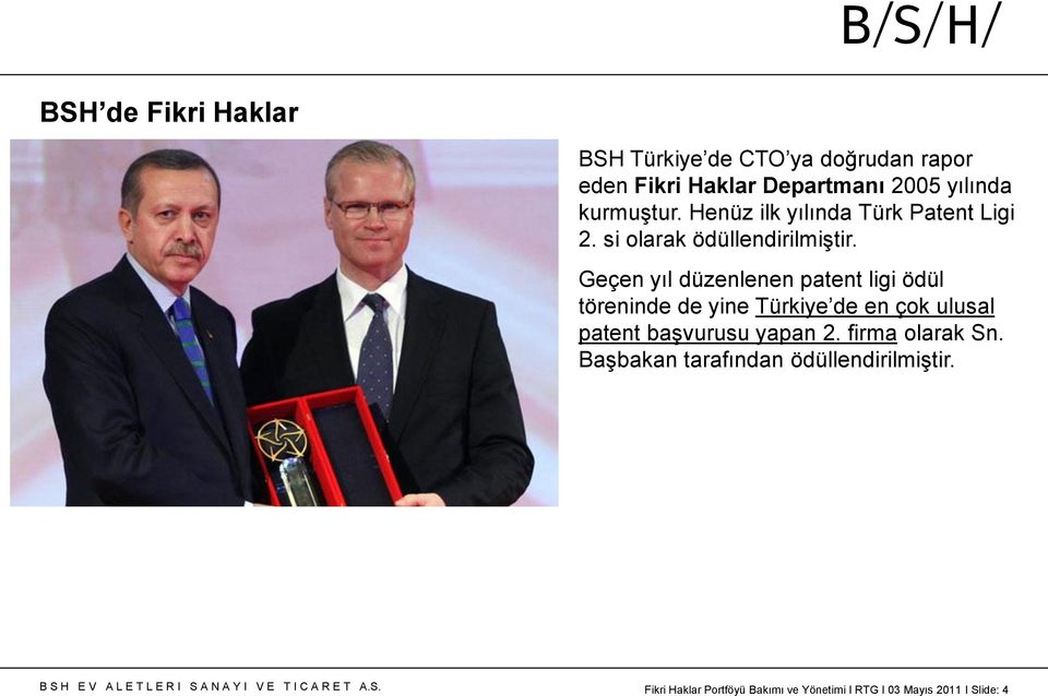 Geçen yıl düzenlenen patent ligi ödül töreninde de yine Türkiye de en çok ulusal patent başvurusu