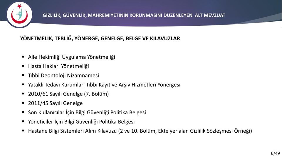 Hizmetleri Yönergesi 2010/61 Sayılı Genelge (7.